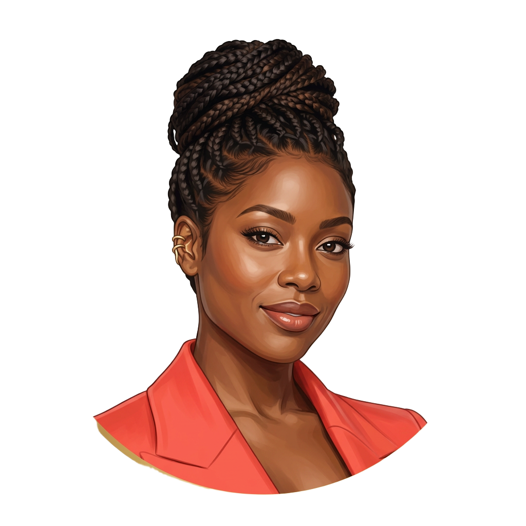 Tolani News emblem — woman with a high braided updo in a coral blazer